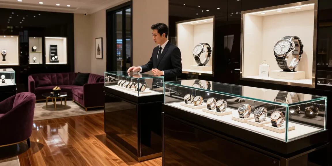 Super clone watches elegantly displayed in luxury retail setting highlighting craftsmanship and quality.