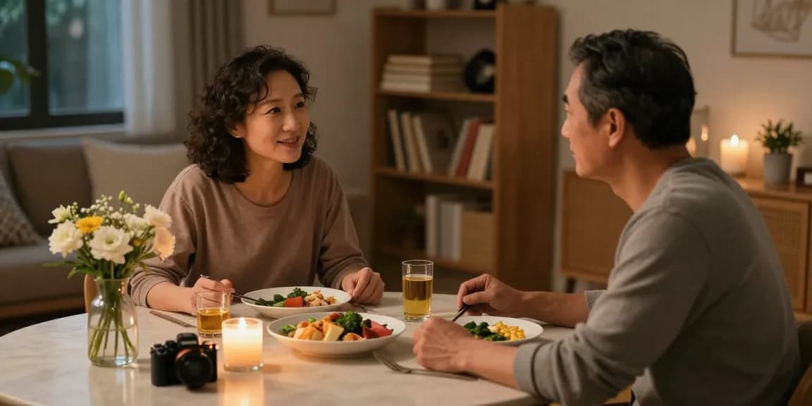 Couple discussing Levitra and men's health in a cozy home setting.