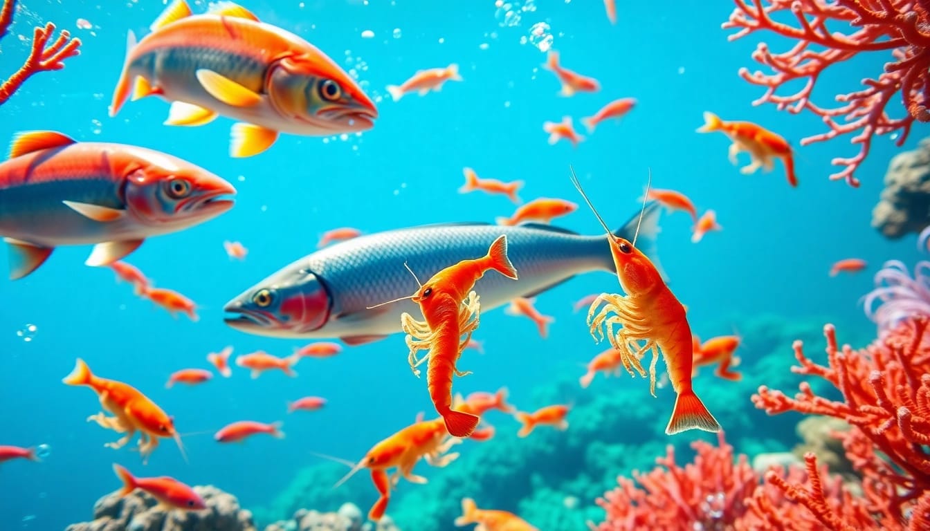 See where does astaxanthin come from through vibrant underwater marine life, highlighting colors and ecosystems.