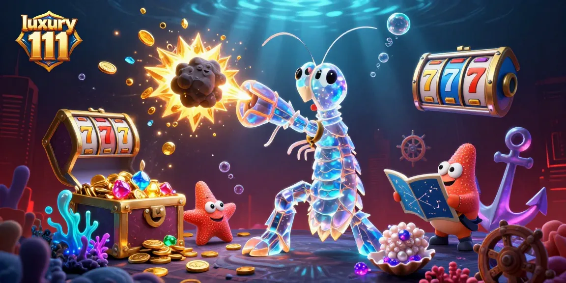 Spin to win with luxury 111: A vibrant underwater casino adventure illustration.