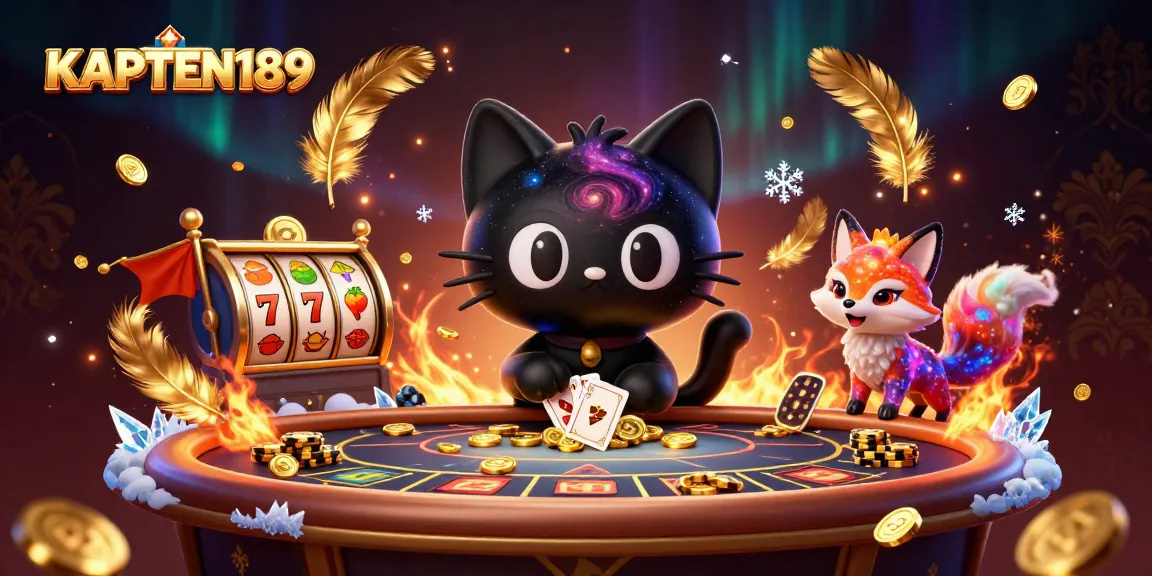 KAPTEN189 menghadirkan ilustrasi 3D kucing slot yang menarik dengan elemen bertema kasino