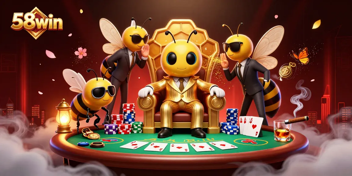Experience thrilling poker action at 58win with unique characters and vibrant casino elements.