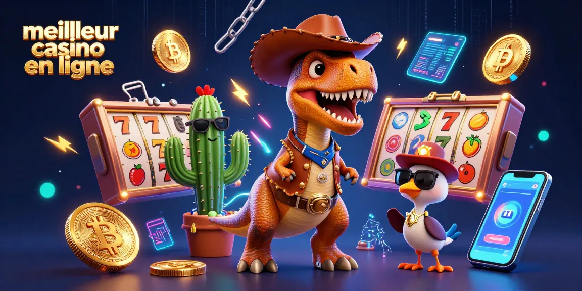 Pour le meilleur casino en ligne, un T-Rex cowboy, un cactus et un roadrunner dynamisent le jeu avec des jackpots.
