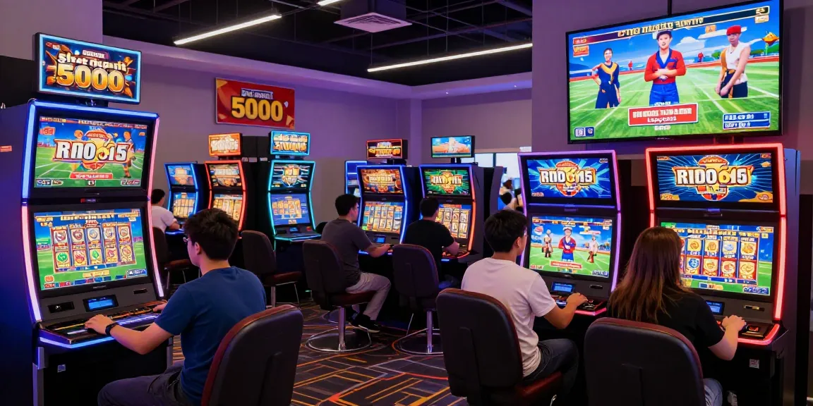 Online gaming scene showcasing players engaged in slot deposit 5000 activities in a digital casino.
