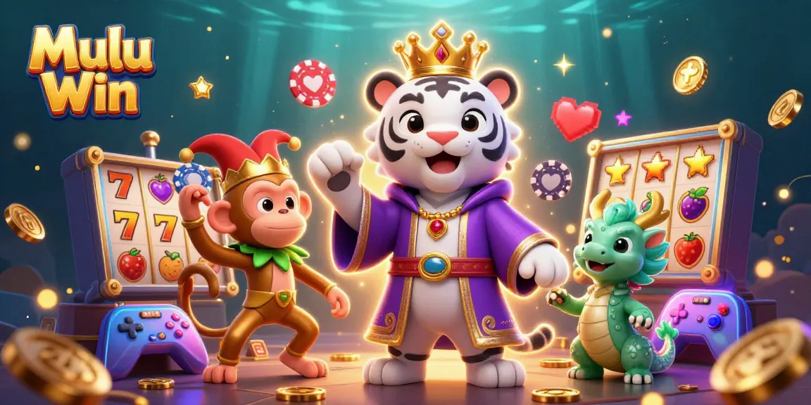 Players enjoy thrilling games at Mulu Win with vibrant casino elements and characters.