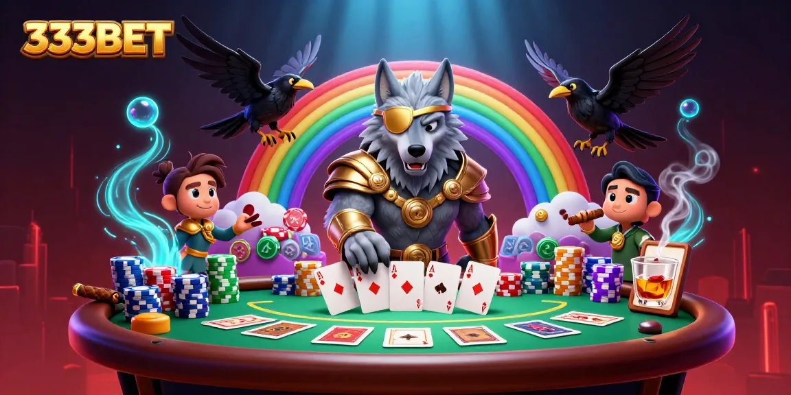 Experience thrilling gaming action at 333BET with a dynamic casino scene illustration.