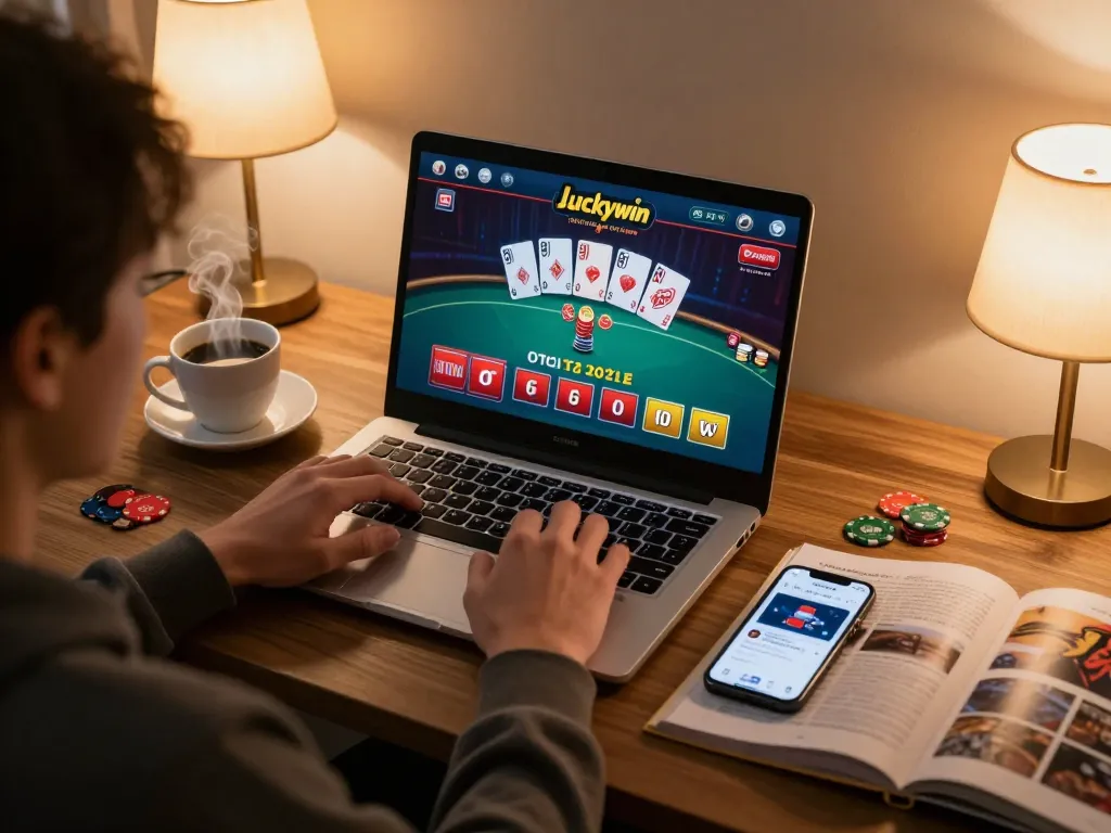 Trò chơi poker hấp dẫn trên Luckywin với người chơi đắm chìm trong chiến lược trực tuyến.