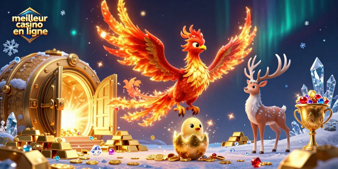 Découvrez le meilleur casino en ligne avec une illustration 3D captivante des jeux et jackpots.