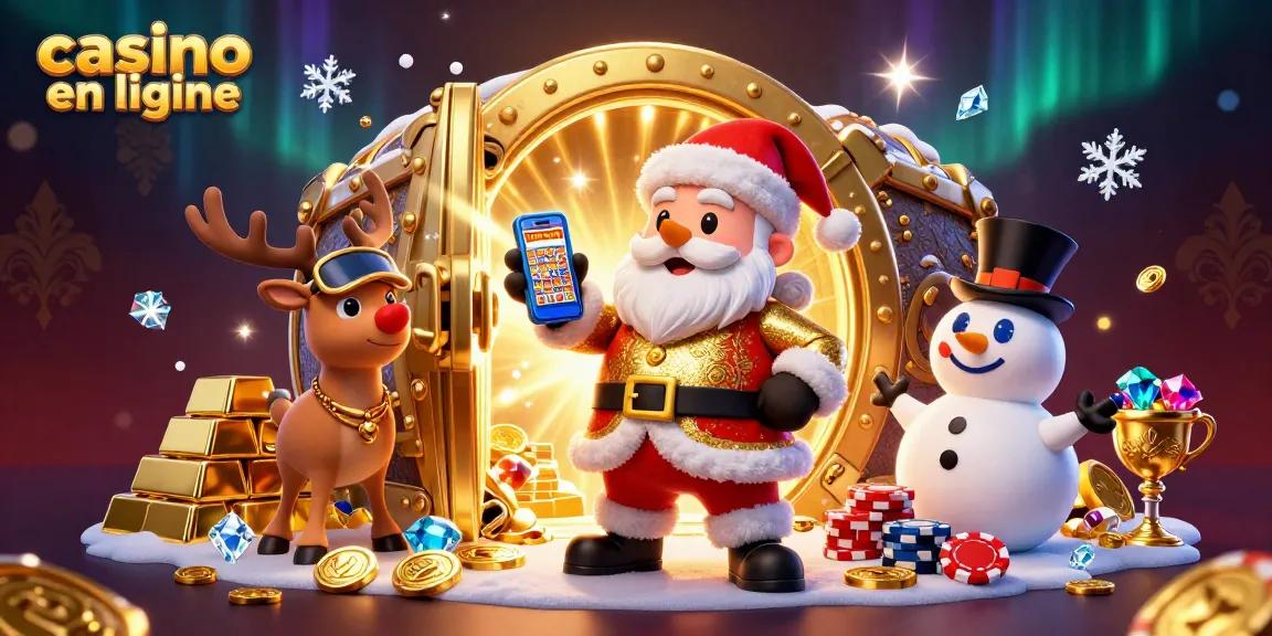Jouez sur un casino en ligne avec le Père Noël et ses amis dans un décor festif et riche.