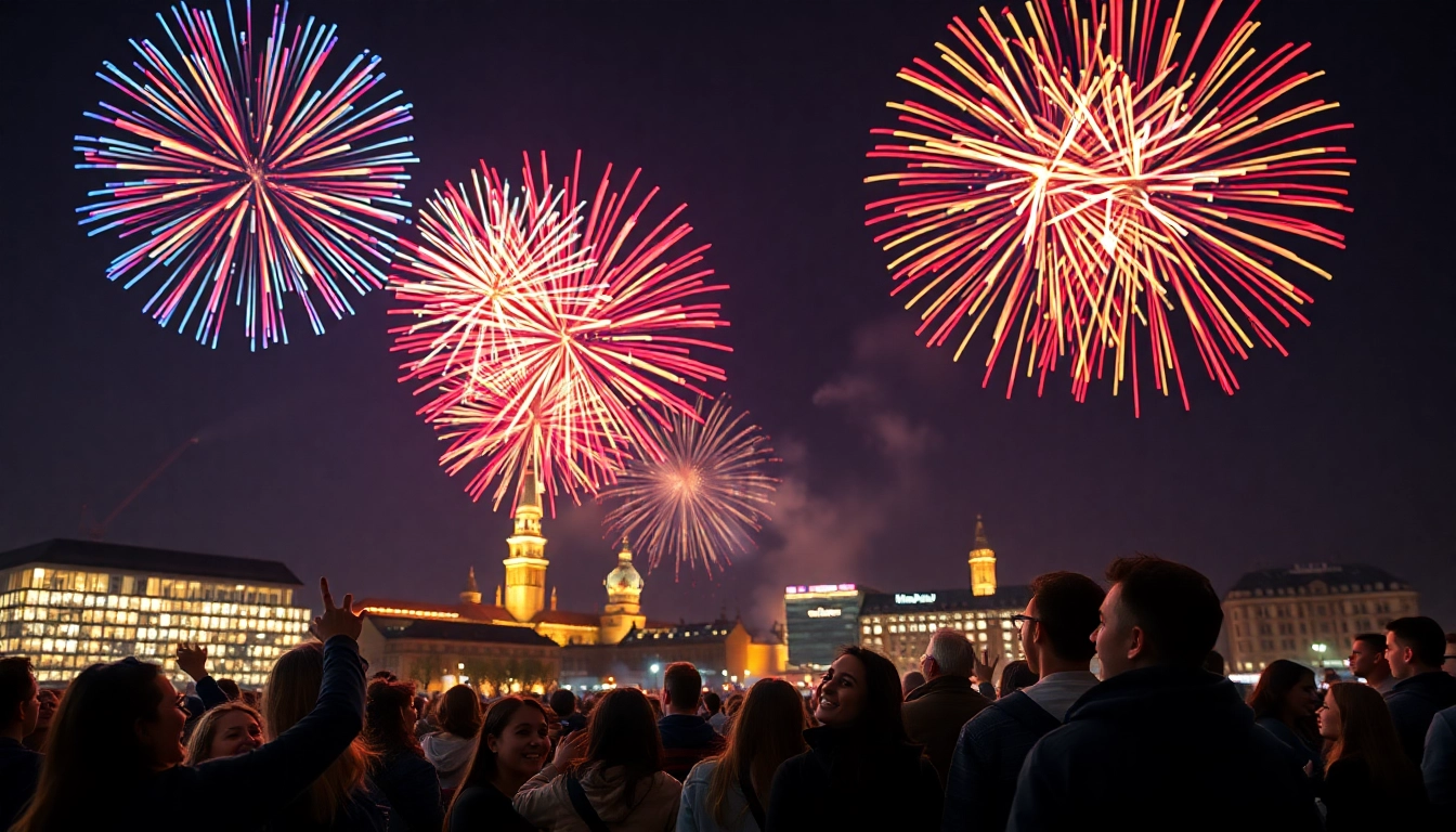 Celebrate and Buy fireworks Manchester with vibrant fireworks lighting up the night sky.