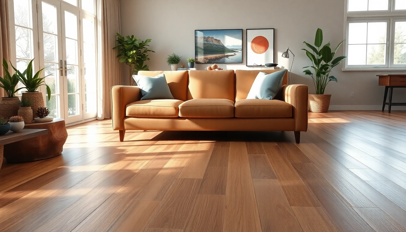 Enhance your space with luxury vinyl plank flooring showcased in a modern living room setting.