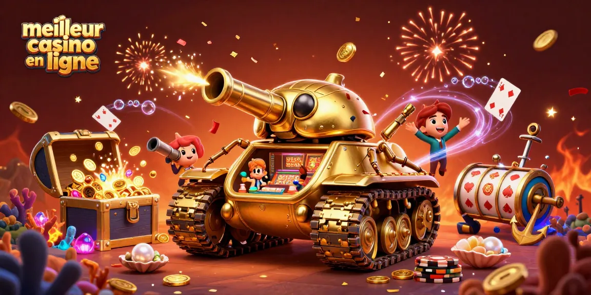 Plongez dans le monde du meilleur casino en ligne avec cette illustration colorée et festive, remplie de joie.