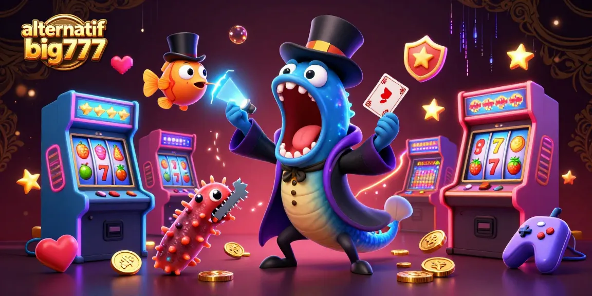 Experience the excitement of alternatif big777 with a vibrant casino-themed illustration featuring magical sea creatures.