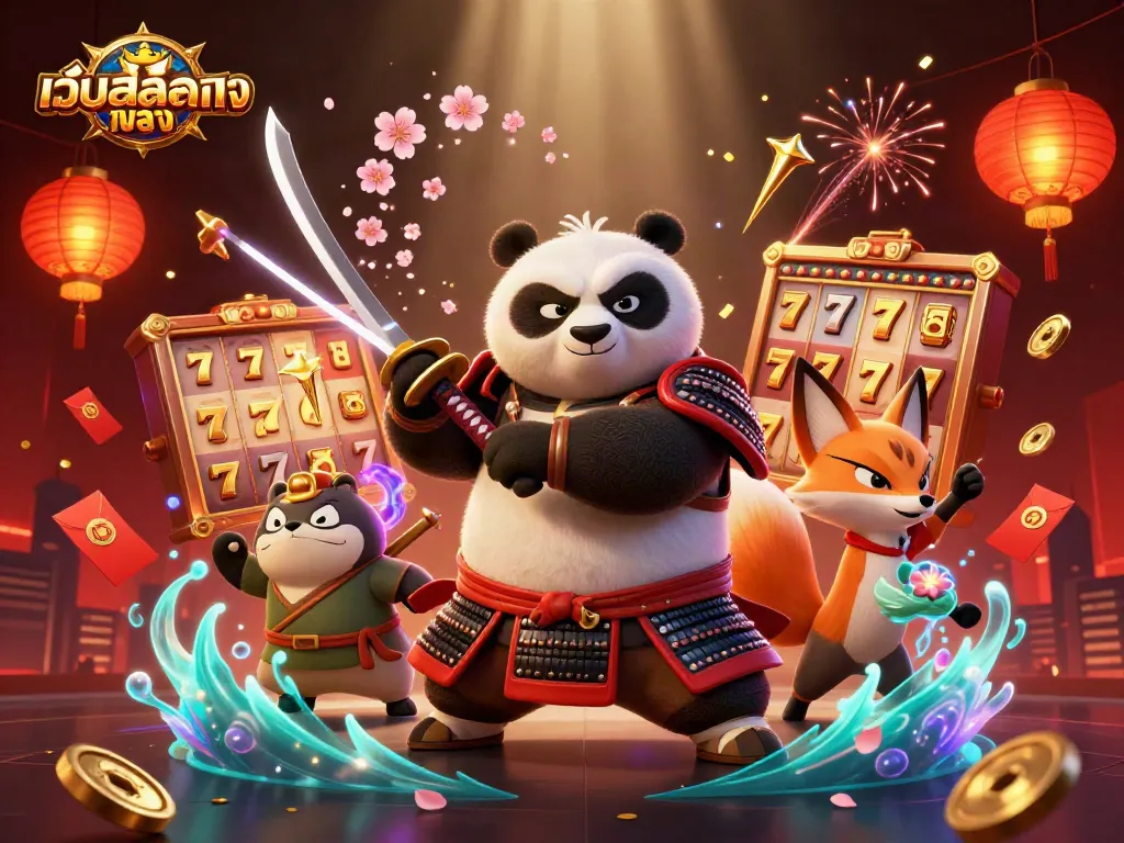 เล่นเกมใน เว็บสล็อตตรง กับการ์ตูนซามูไรแพนด้าและนินจาFOX พร้อมอุปกรณ์คาสิโน
