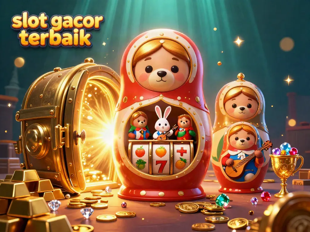 Slot gacor terbaik tebak dan menangkan hadiah dalam ilustrasi 3D kasino yang kaya akan detail.