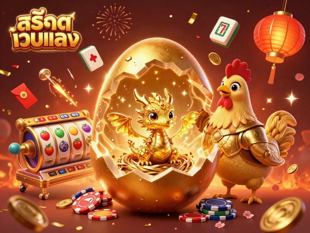 เล่นสล็อตออนไลน์ที่สล็อตเว็บตรงกับไข่ทองคำและมังกรที่เฝ้าระวัง