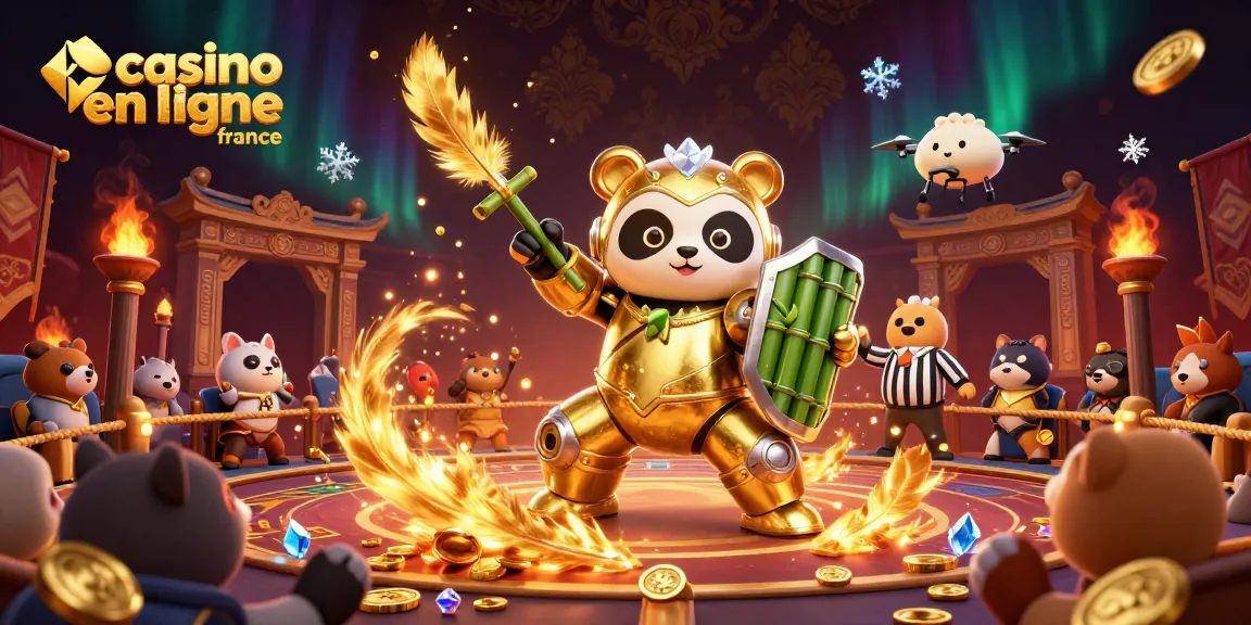 Rejoignez le combat avec le panda doré et le robot au casino en ligne France.