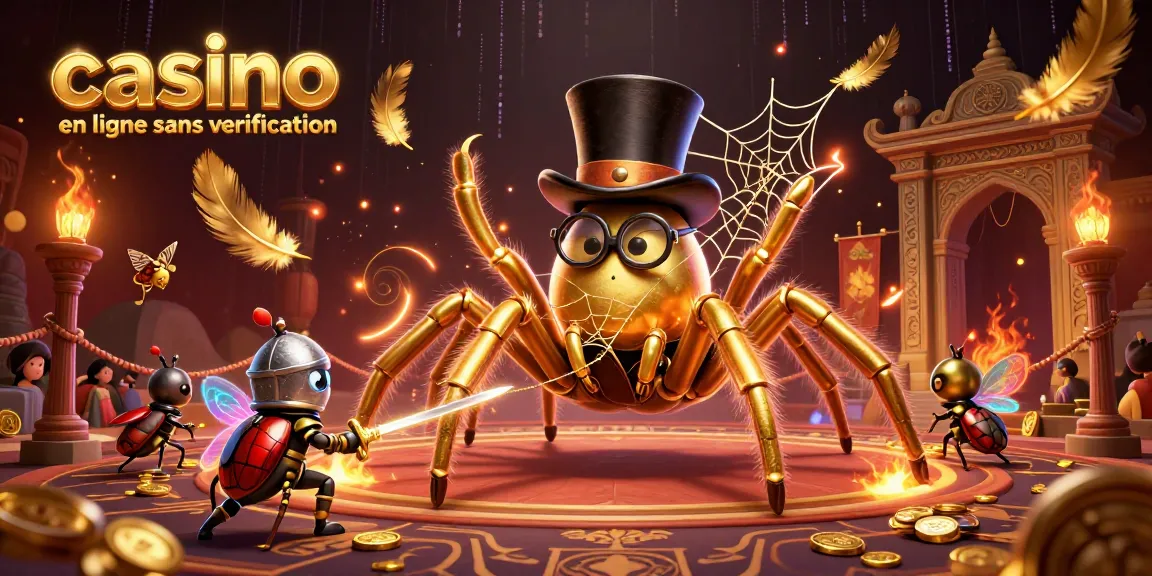 Profitez de l'expérience d'un casino en ligne sans vérification avec une araignée dorée et un chevalier courageux.