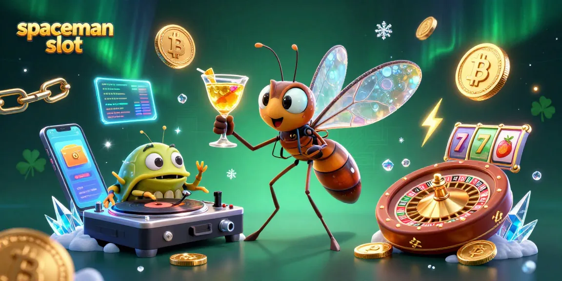 Experience the excitement of spaceman slot with vibrant characters and crypto-themed elements in a dynamic casino scene.