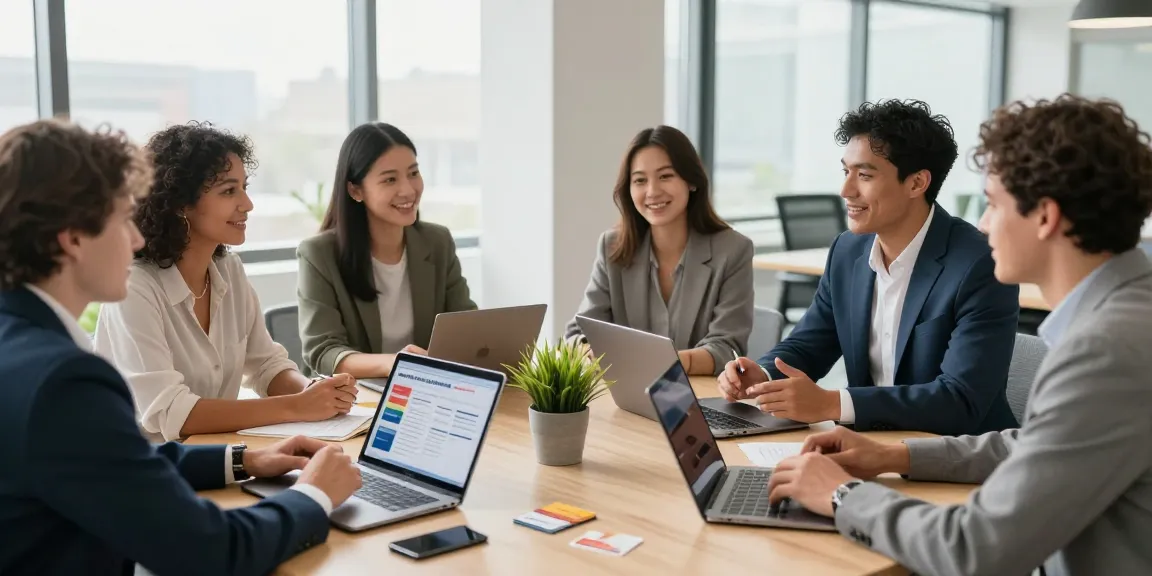 Self-employed professionals strengthening up your portfolio during a networking meeting.