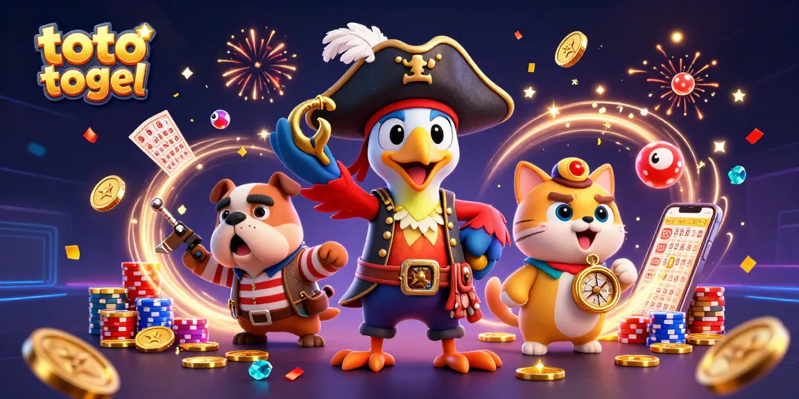 Play exciting toto togel lottery with animated characters celebrating big wins and vibrant game elements.