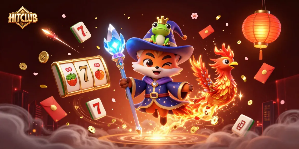 Experience thrilling luck and strategy with HITCLUB's magical casino scene full of vibrant game elements.