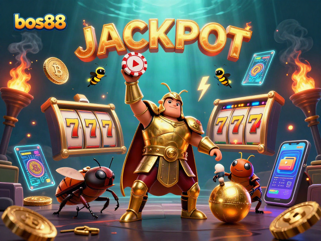 Menggandakan kesempatan menang di bos88 dengan ilustrasi slot dan jackpot yang memukau.