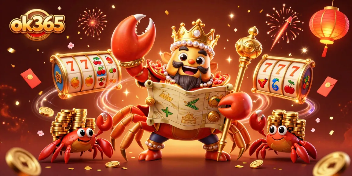Engage with thrilling slot games at ok365 featuring golden crab emperor and celebratory elements.