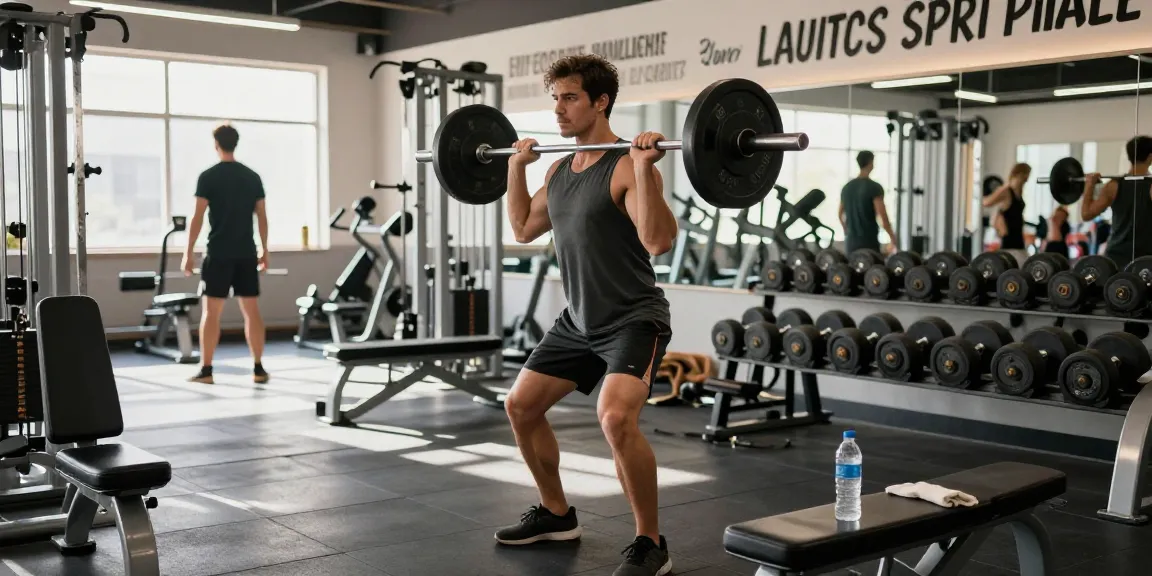 Athletic man working out at Pharmaqo Shop fitness center, showcasing dedication.