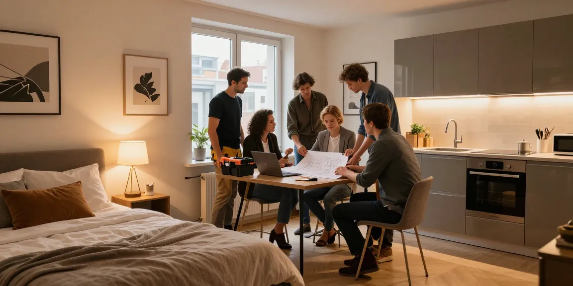 Gemütliches Monteurzimmer in Hannover mit komfortablem Bett und Arbeitsbereich, ideal für Handwerker und Geschäftsreisende.