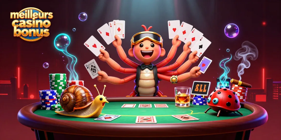 Découvrez les meilleurs casino bonus en 2026 avec des personnages animés sur une table de poker, des jetons colorés, et une ambiance vibrant de jeux.