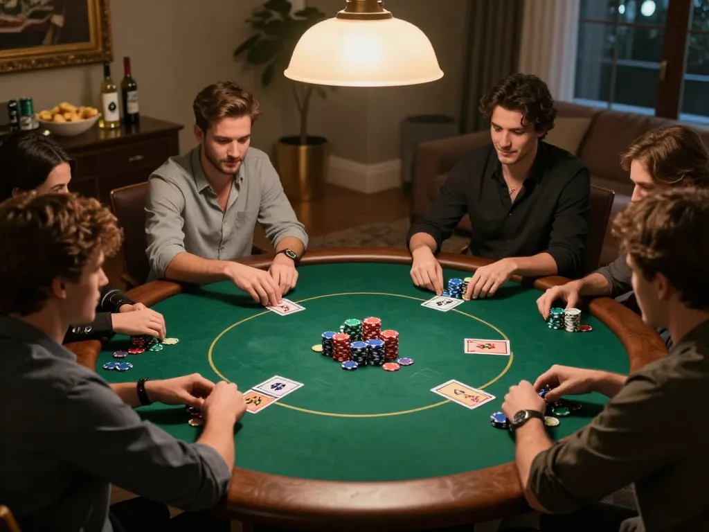 Engaging poker night scene showcasing strategy and fun on lc88 com platform
