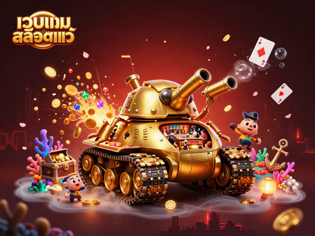 Experience the vibrant 3D casino adventure at เว็บเกมสล็อตแท้ with the golden beetle tank and dynamic game elements.
