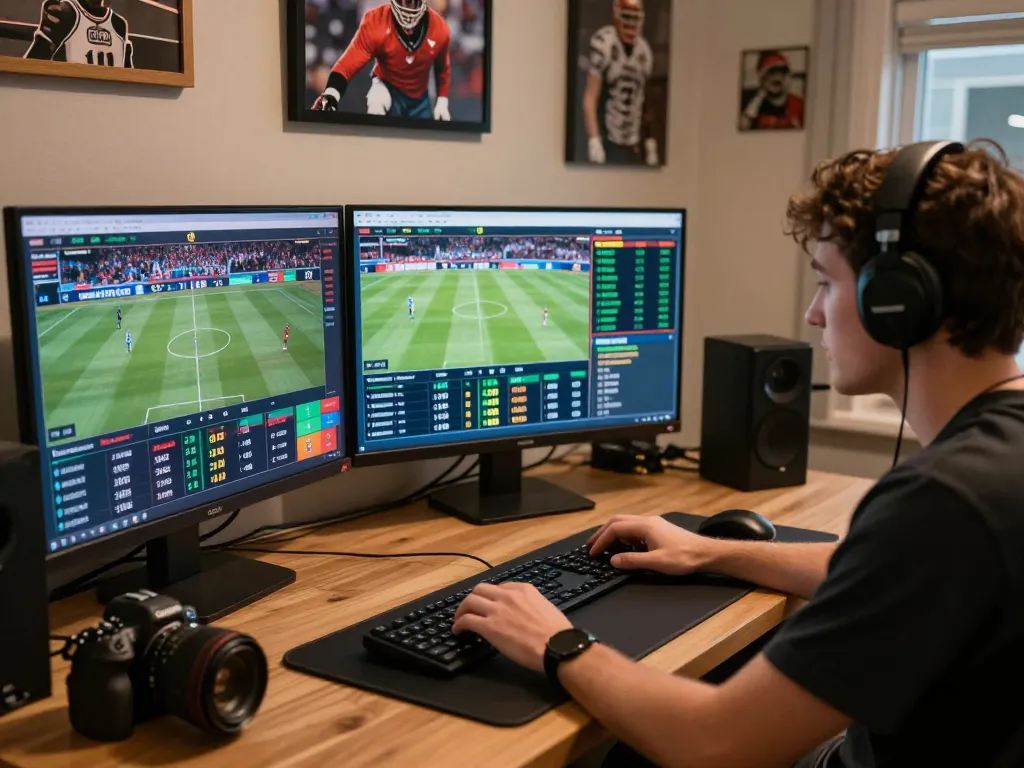 tip88 user analyzing sports betting odds and live events in a modern online setup