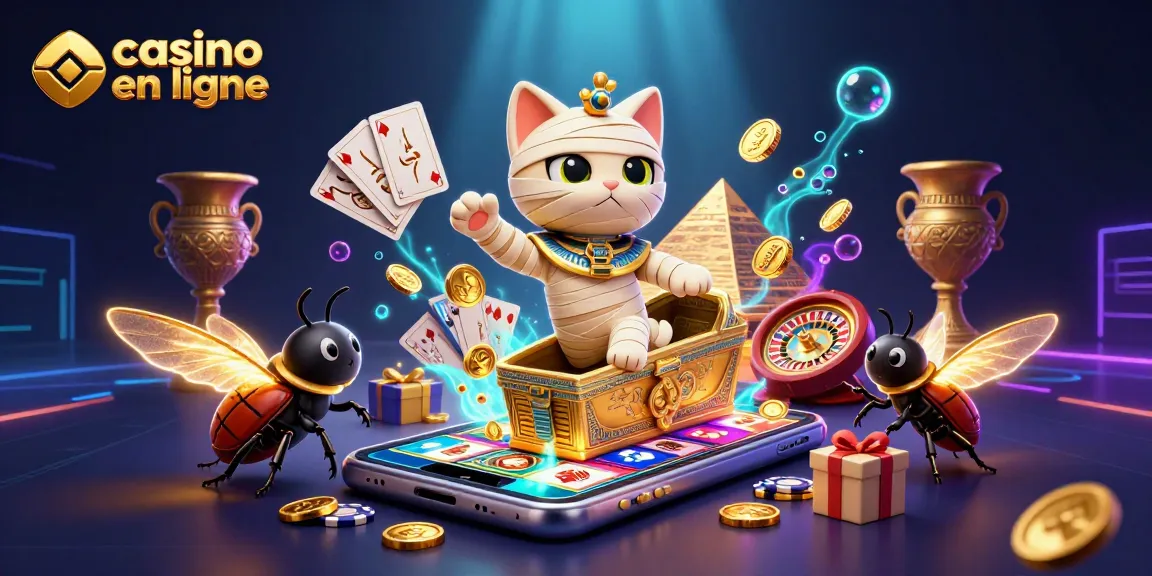 Gagnez aux jeux sur un casino en ligne avec une illustration 3D captivante d'une momie égyptienne.