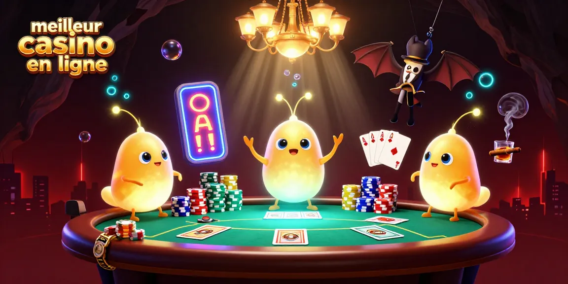 Le meilleur casino en ligne avec des lucioles illuminant un casino souterrain, créant une atmosphère magique.