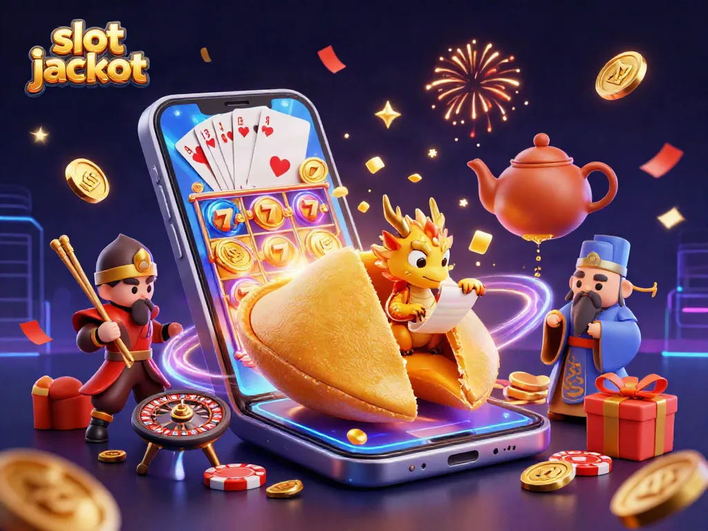 Engage with the exciting slot jackpot experience through a vibrant 3D illustration showcasing a dynamic casino scene.