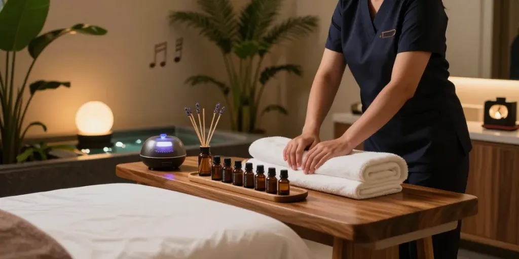 Experience the best 검단출장마사지 in a tranquil therapy room setting with calming ambiance and professional care.
