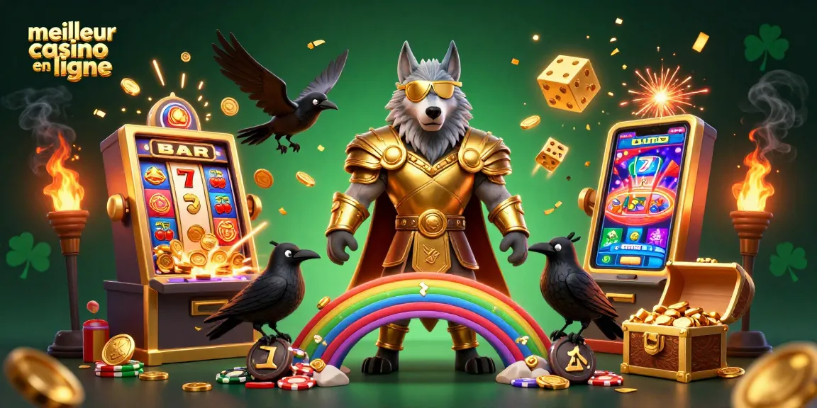 Gagner avec le meilleur casino en ligne, illustration animée de jeux de casino dynamiques.