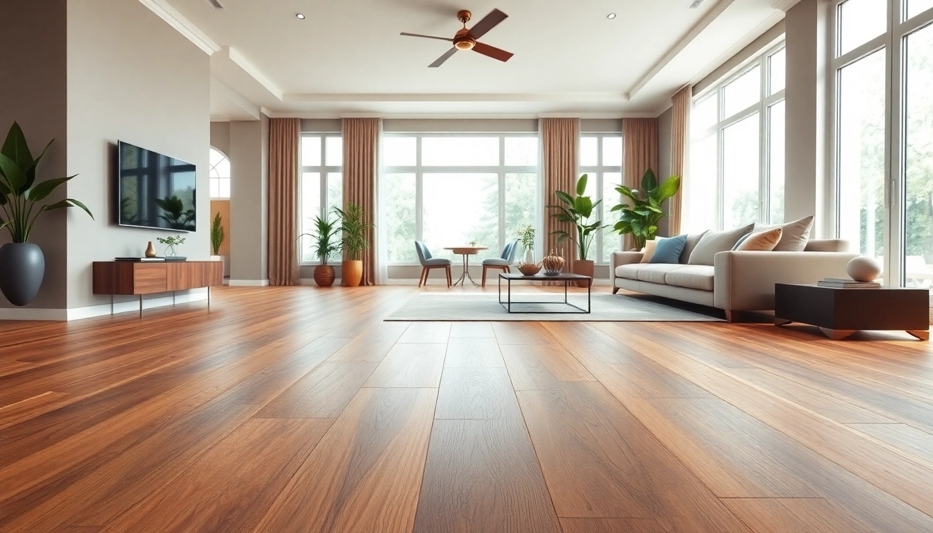 Showcasing flexible vinyl plank flooring in a stylish modern living room highlighting luxurious decor.