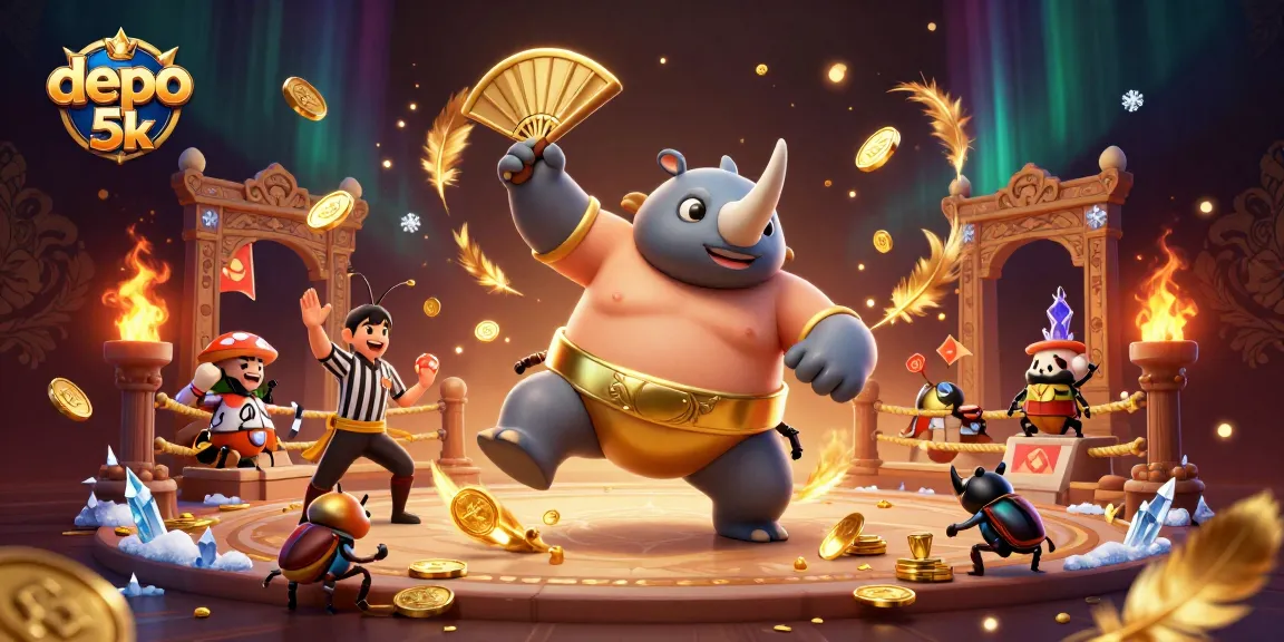 Experience thrilling depo 5k action with a sumo champion and dynamic casino elements.