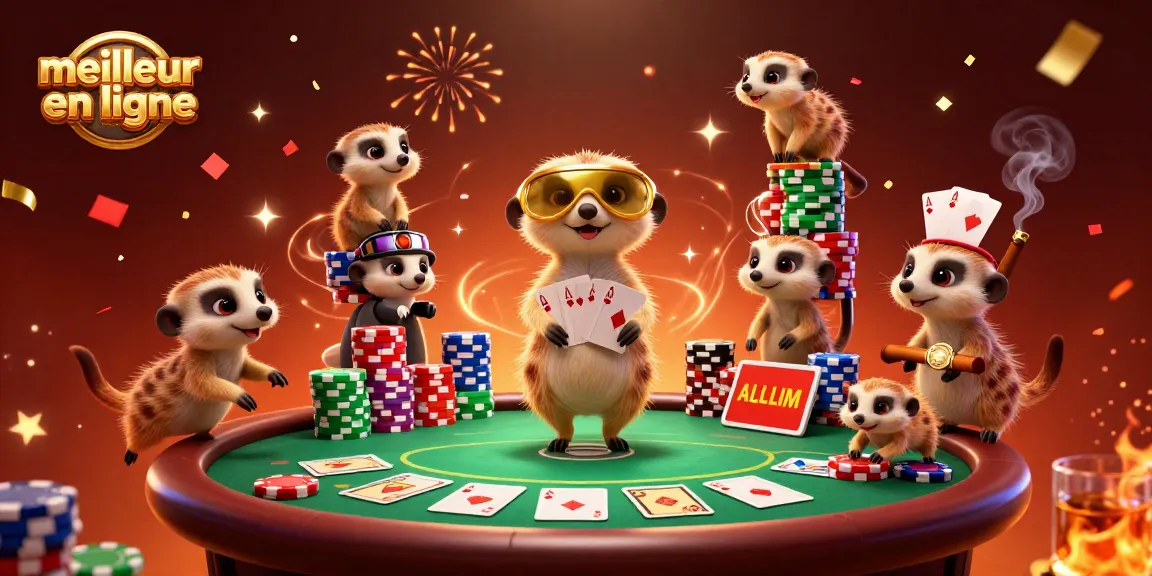 Les mangoustes gèrent un meilleur casino en ligne avec des éléments de poker et des célébrations en arrière-plan.