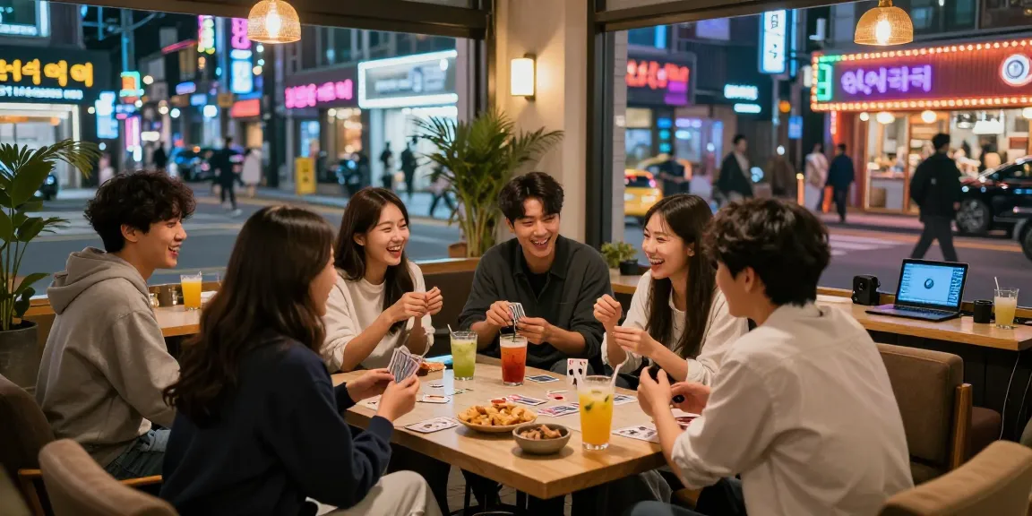 하루이야기에서 강남의 트렌디한 카페에서 친구들이 즐거운 시간을 보내는 모습