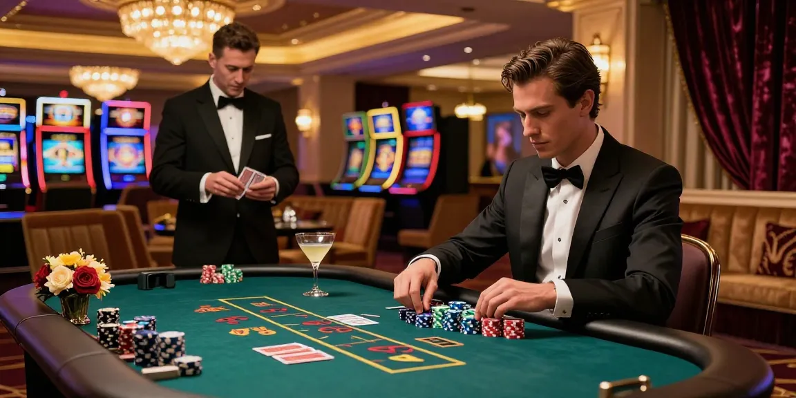 Ilustrasi permainan kasino online luxury12 dengan suasana mewah dan elegan, menampilkan pemain yang duduk di meja permainan yang bergaya.
