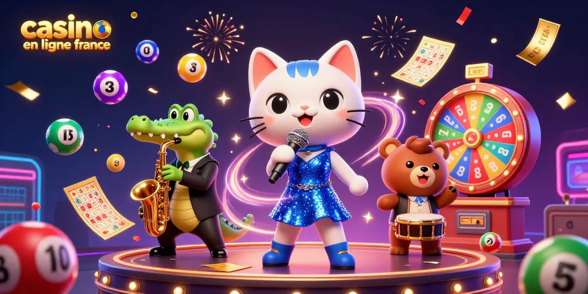 Amusez-vous avec des jeux au casino en ligne France grâce à une scène festive remplie de couleurs et d'énergie.