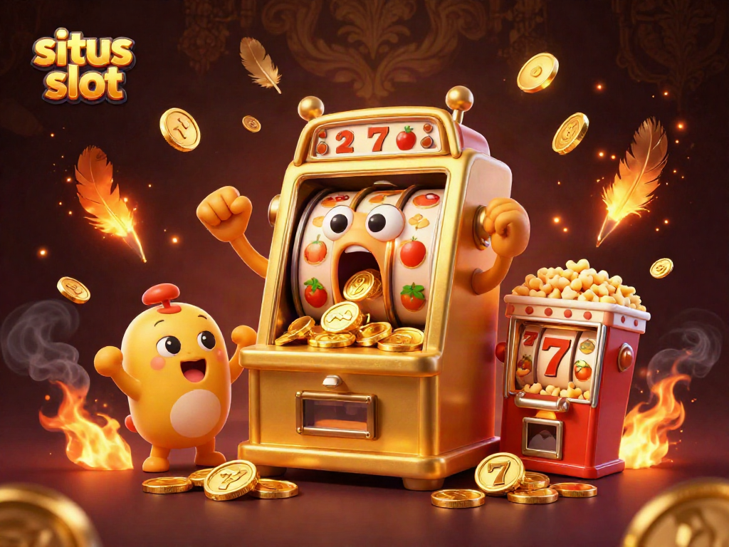 Mesin slot jackpot dengan koin melimpah dari mulutnya, menggembirakan penggemar situs slot.