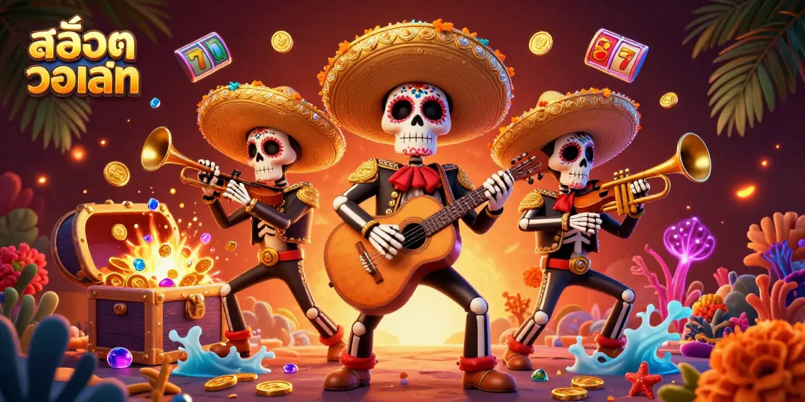 Experience the vibrant world of สล็อตวอเลท with a dynamic mariachi band and exciting casino elements.