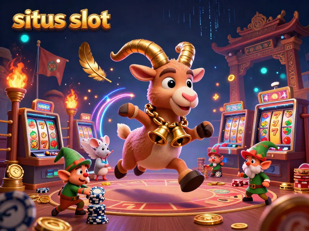 Merayakan kesenangan di situs slot dengan Krampus, tikus, dan gremlin mengumpulkan chip di kasino mini.