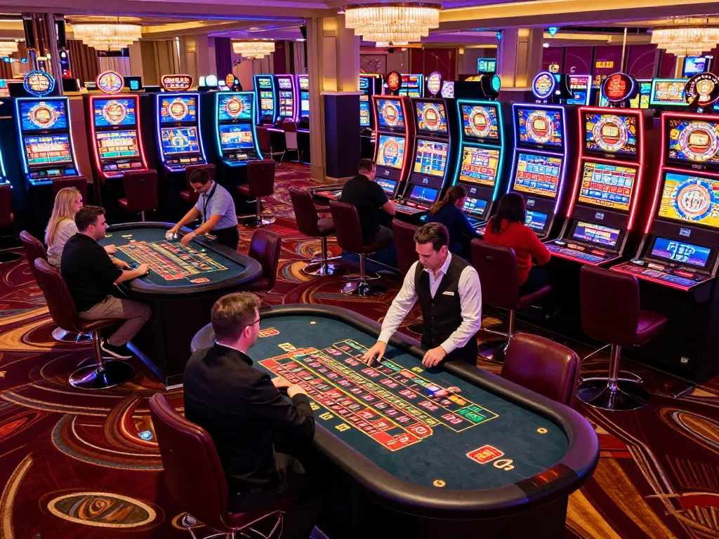 Experience the excitement at a Las Vegas casino with da88 roulette tables and engaging players in vibrant action.
