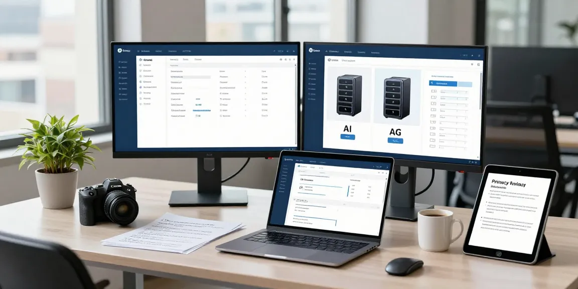 Digital workspace showcasing age verification system with compliance metrics and AI tools for enhanced security.